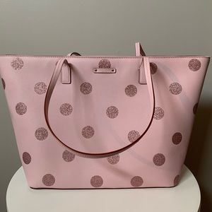 Kate Spade Pink Polka Dot Tote Bag